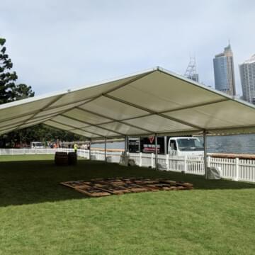 Marquee and beer table set hire by Event Marquees | © Event Marquees