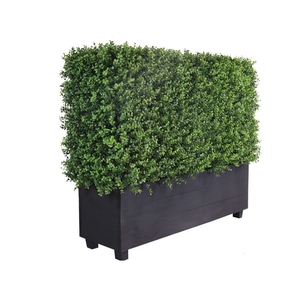 Artificial Hedge for sale with Black Planter Box by Event Marquees | © Event Marquees