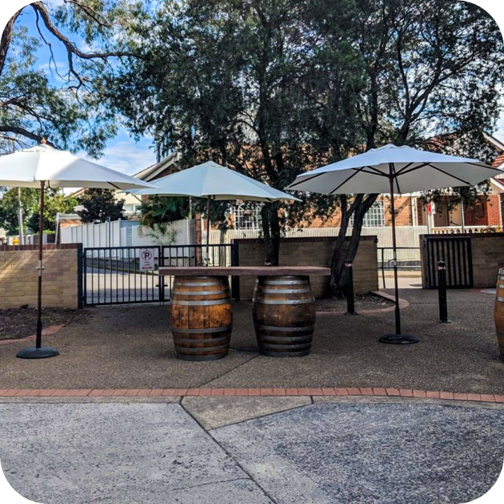 Wine Barrel Furniture for Hire NSW, VIC, ACT and QLD