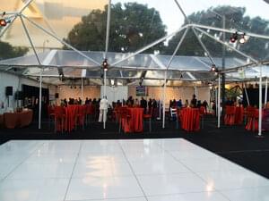white dance floor hire