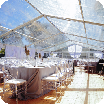 Clear Wedding Marquee Hire by Event Marquees | © Event Marquees