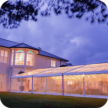 Clear Marquee Hire with Fairy Lights by Event Marquees | © Event Marquees