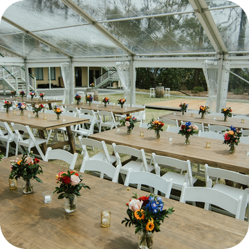 White Folding Chair for Sale by Event Marquees | © Event Marquees