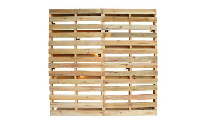 Pallet Back Wall Hire by Event Marquees | © Event Marquees