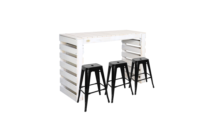white wash pallet high table hire by Event Marquees | © Event Marquees