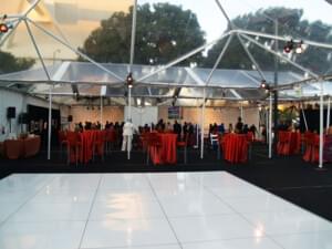 white dance floor hire