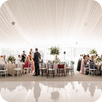 White Dance Floor Hire by Event Marquees | © Event Marquees