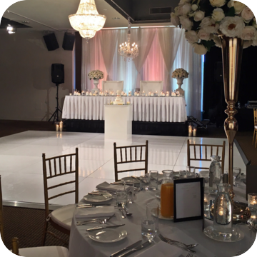 white dance floor hire by event marquees | © event marquees