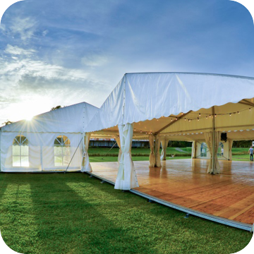 wedding marquee hire with floor by event marquees | © event marquees