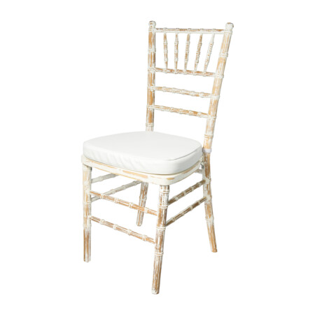 limewash tiffany chair white cushion by event marquees | © event marquees