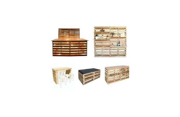 pallet furniture for sale by event marquees | © event marquees