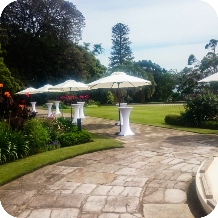 Umbrella Hire 3m teak umbrellas for hire