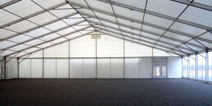 inside of large corporate marquee for hire 