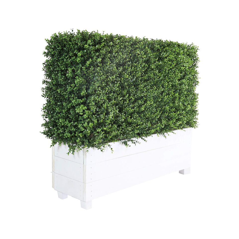 Artificial Hedge for sale with White Planter Box by Event Marquees | © Event Marquees | © Event Marquees