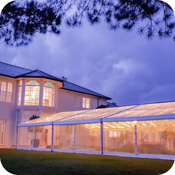 Clear Marquee Hire with Fairy Lights by Event Marquees | © Event Marquees