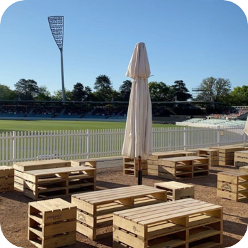 Pallet Furniture Hire by Event Marquees | © Event Marquees