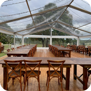 Farm table for sale by Event Marquees | © Event Marquees