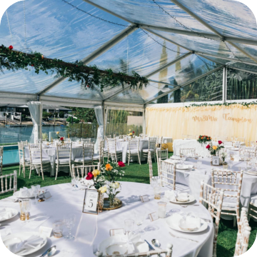 Clear Wedding Marquee Hire by Event Marquees | © Event Marquees