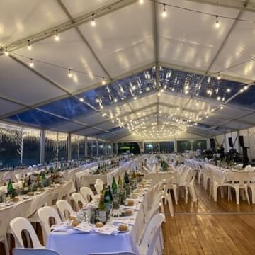 Clear Marquee Hire with Table Hire by Event Marquees | © Event Marquees | © Event Marquees